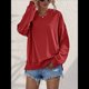 thumbnail image 4 of Sudadera de Larga para Mujer, Holgada, para Hacer Ejercicio, para Salir, Informal, con Capucha Rojo XL, 4 of 10