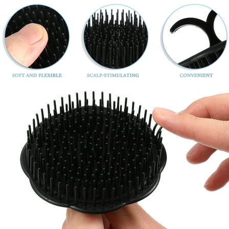 Frcolor 4pcs Hair Shampoo Brush for Scalp Care and Hair Cleaning with Massager in Black