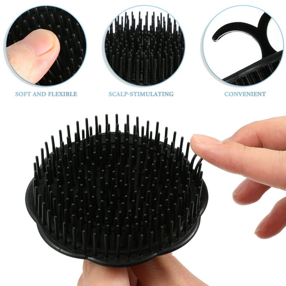 Frcolor 4pcs Hair Shampoo Brush for Scalp Care and Hair Cleaning with Massager in Black
