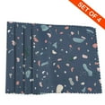 thumbnail image 2 of DouZhe Polyester Placemats Ensemble de 4, Motif Abstrait Terrazzo Bleu Résistant à la Chaleur Place Mats pour Table à Manger, 12 Pouces x 18 Pouces, 2 of 6