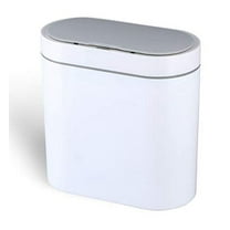 ELPHECO Bathroom Trash Can, 2.5 Gallon Waterproof Motion Sensor Small with Lids, 9.5 Liters Slim Plastic Narrow Automatic Bedroom Office , White