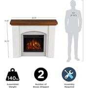 Real Flame Anika 49 Modern Wood Electric Fireplace in White Stucco