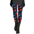 thumbnail image 3 of Christmas Fall Polyester Ankle-Length Spandex Floral Leggings for Women Blue Women's Day Autumn And Winter Artistic Splash Printed Soft Stretchy Pants 3XL, 3 of 6