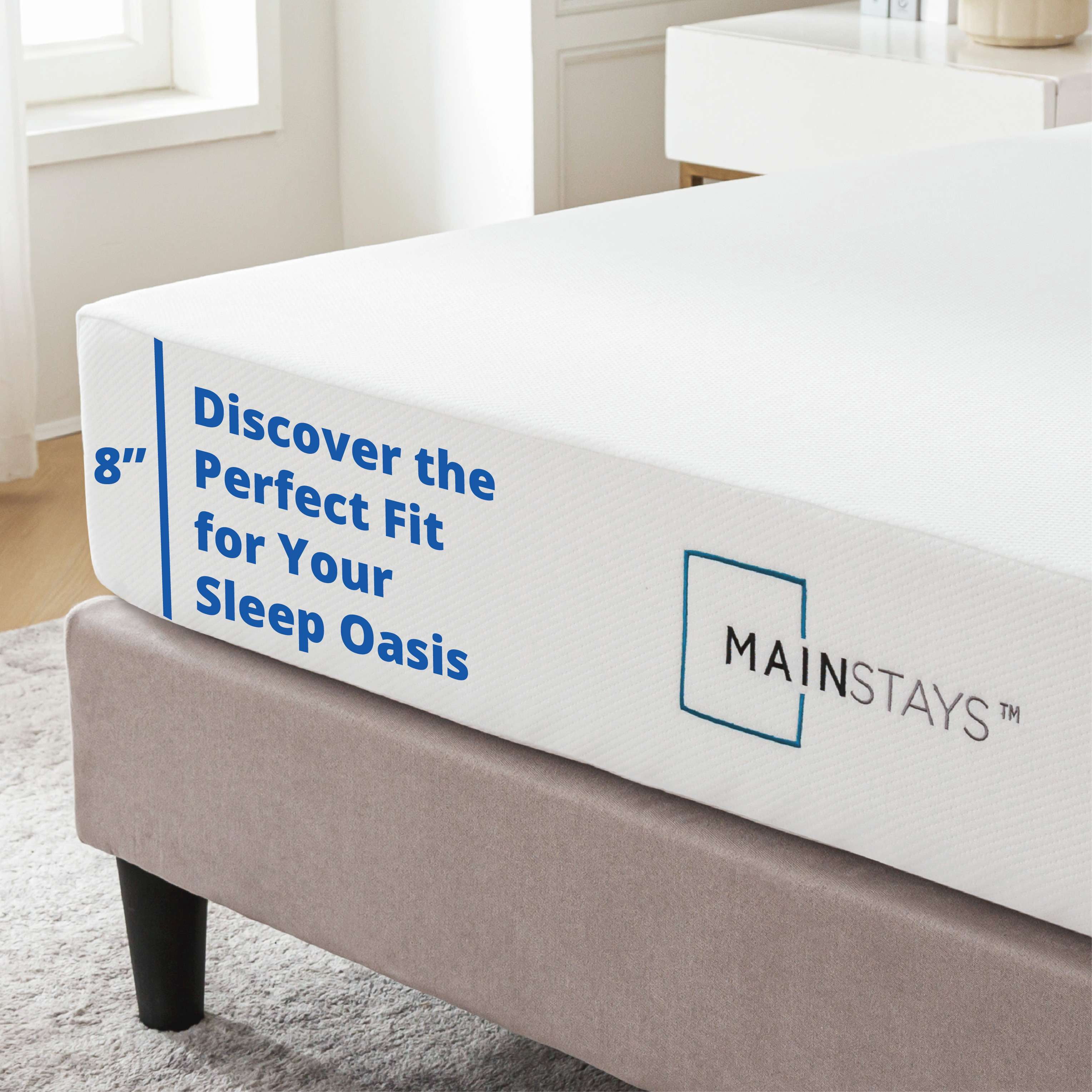 Mainstays 8” Medium Firm Memory Foam Mattress, Full