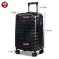 thumbnail image 5 of Valise Rigide 2 Pcs Bagage à Main Léger avec Roues Pivotantes Valise Roulante 22X14X9 Approuvée par les Compagnies Aériennes Pc+Abs Serrure Tsa Coque Rigide de Voyage 14/20 Pouces 2 Pcs, Noir, 5 of 5