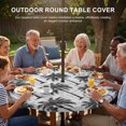 thumbnail image 3 of Round Outdoor Tablecloth with Umbrella Hole and Zipper, Tropical Palm Trees Tablecloth with Elastic Waterproof, Summer Coastal Black Vintage Patio Table Covers for 36" - 44" Picnic Pool Tables, 3 of 9
