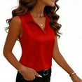 thumbnail image 4 of AUNVITO Women's Casual Summer Sleeveless Tank Top with Button-Down Collar Solid Color Fashion, 4 of 9