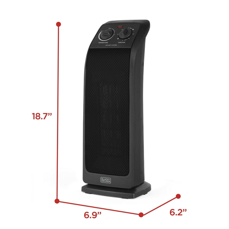 BLACK+DECKER Electric 1500W Oscillating Ceramic Tower Space Heater, Black -  Walmart.com