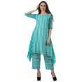 thumbnail image 2 of Moomaya Asymmetric Kurti With Pant Set Women Printed Chanderi Partywear Clothing, 2 of 6