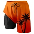 thumbnail image 2 of Swim Trunk For Mens Gradient Beach Vacation Quick Dry Bathing Suit Swimming Board Shorts Mesh Lining Orange M, 2 of 4