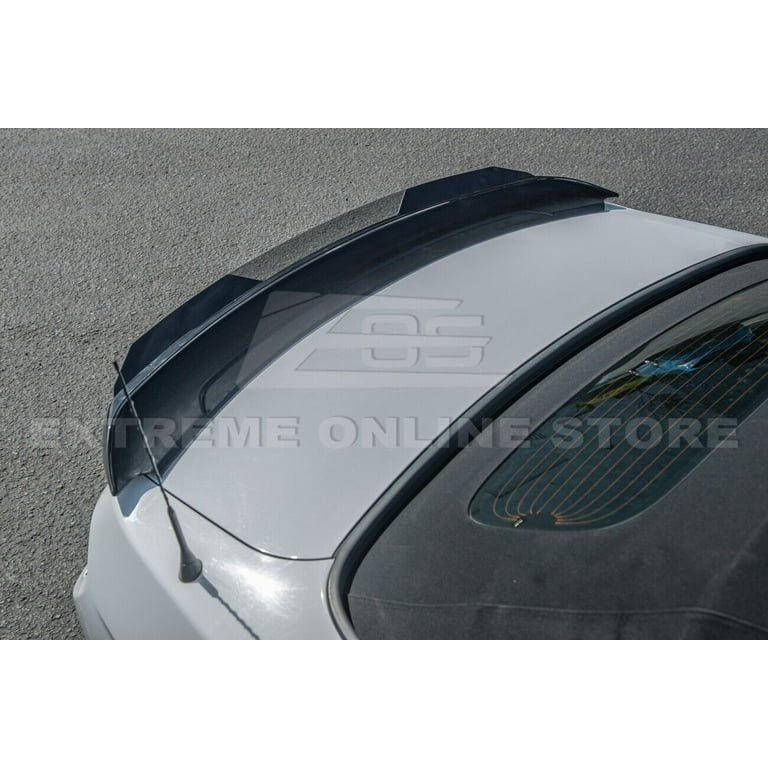 Replacement for 2015-2023 Ford Mustang All Models with GT350 Style Rear Spoiler | Performance Track Style Arcylic Plastic - Smoke Tinted Rear Trunk