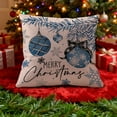 thumbnail image 5 of Luoshdecor Christmas Pillow Covers,18x18 in Decorative Farmhouse Snowman Christmas Tree Blue White Pillow Covers for Winter Holiday Home Sofa Decoration, 5 of 6