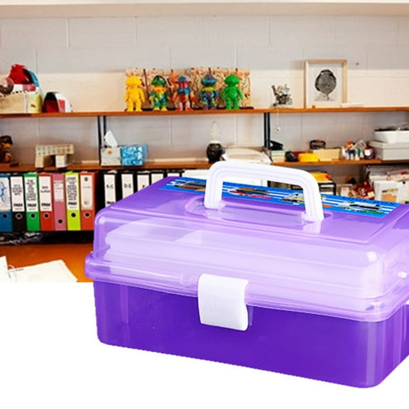 COSMOBETTY 1Pc Portable Stackable Plastic Storage Box with Lid for Tool and Jewelry Organization 32*18in