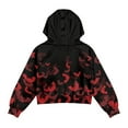 thumbnail image 5 of Xoenoiee Red Bat Print Girls Half Zipper Pullover Sweatshirt Halloween Long Sleeve Hoodies with Kangaroo Pocket Fleece Basic Sweater, Size 5-6 Years, 5 of 7