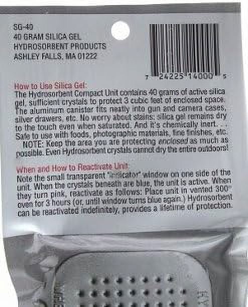 40 Gram Silica Gel Desiccant Dehumidifier 4x2x1/2, 4 Pack