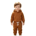 thumbnail image 5 of Soepste Toddler Baby Boy Hoodie Sweatshirt Drawstring Jogger Pants 2‑Pcs Outfit Long Sleeve Suit, 5 of 9