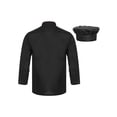 thumbnail image 2 of Mufeng Unisex Adult Chef Work Uniform Long Sleeve Chef Jacket with Hat for Baking Western Restaurant Black 3XL, 2 of 7