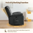 thumbnail image 4 of Lnsenfin Manual Swivel Rocker Recliner Chair with USB Ports Chenille for Living Room,Grey, 4 of 7