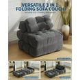 thumbnail image 2 of Sofá Cama Plegable – 3 en 1 Individual – Sillón Convertible con Colchón y Almohada – Pana Acanalada 10 mm – Fácil de Plegar – Sala o Dormitorio – Multifunción, 2 of 8
