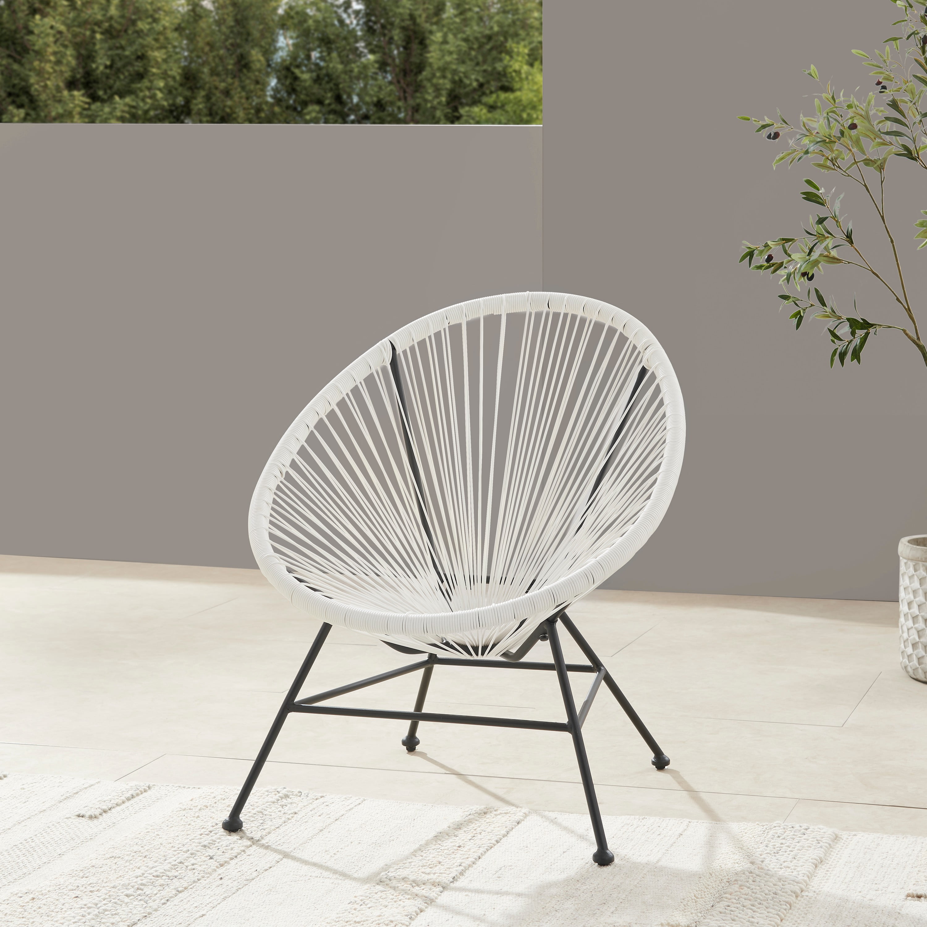 Linon Millie 3-Piece Outdoor Patio Furniture Set, White