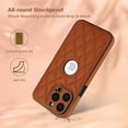 thumbnail image 2 of Unique Logo View Design Luxury PU Leather Lozenge Pattern Phone Case for iPhone 16 Plus Anti-Slip Scratch Resistant Ultra Slim Shockproof Anti-fall Protective Phone Case Cover,Brown, 2 of 7