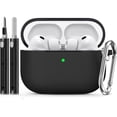 thumbnail image 1 of Funda de Silicona Suave para AirPods Pro 3 (2025) con Kit de Limpieza 3-en-1 y Llavero, Protección Integral a 360° con Tapa Antipolvo y Carga Inalámbrica (Negro), 1 of 7