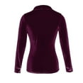 thumbnail image 4 of fatyb Women's Velvet Long Sleeve Button down Shirts Fall Winter Tops Womens Dressy Blouses with Pockets, 4 of 4