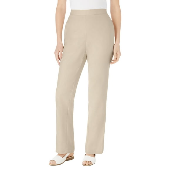 Woman Within Plus Size Petite Straight Leg Linen Pant