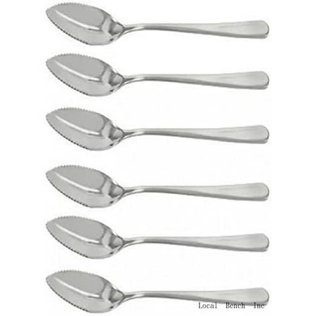 

Thick Stainless Steel Grapefruit Spoon Dessert Spoon Serrated Edge Set Of 6