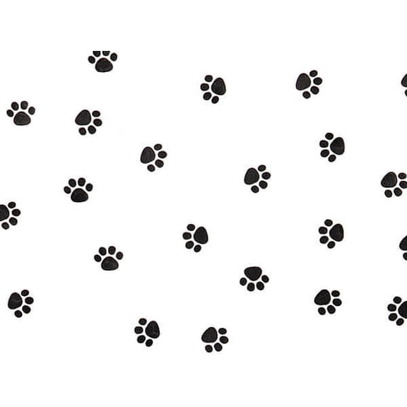 Pack Of 100, Black Paw Print Cello Bags 1.2 Mil 3.5 X 2 X 7.5" Capacity 1-1/2 Cups Made In USA