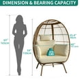 Dextrus Wicker Egg Chair Outdoor Indoor Oversized Lounger with Stand