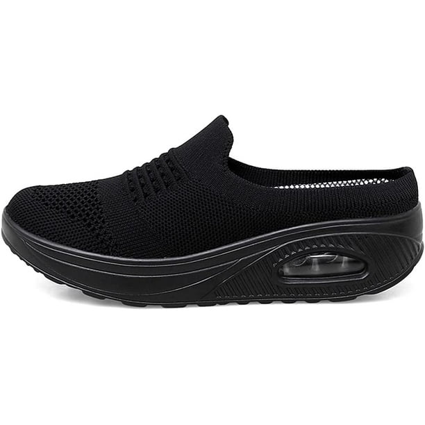 Xishao Zapatos cómodos para Caminar Transpirables para Mujer,Zapatillas Casuales Ligeras para Mujer Negro 26.0 cm Negro 26.0 cm Xishao ropa