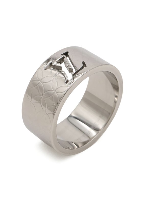 Pre-Owned LOUIS VUITTON Louis Vuitton Bague Champs-Élysées Ring, Stainless Steel, Size M...