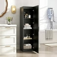 thumbnail image 5 of Costway 4-Tier Storage Cabinet with Door Freestanding Bathroom Cabinet for Small Space Black, 5 of 10