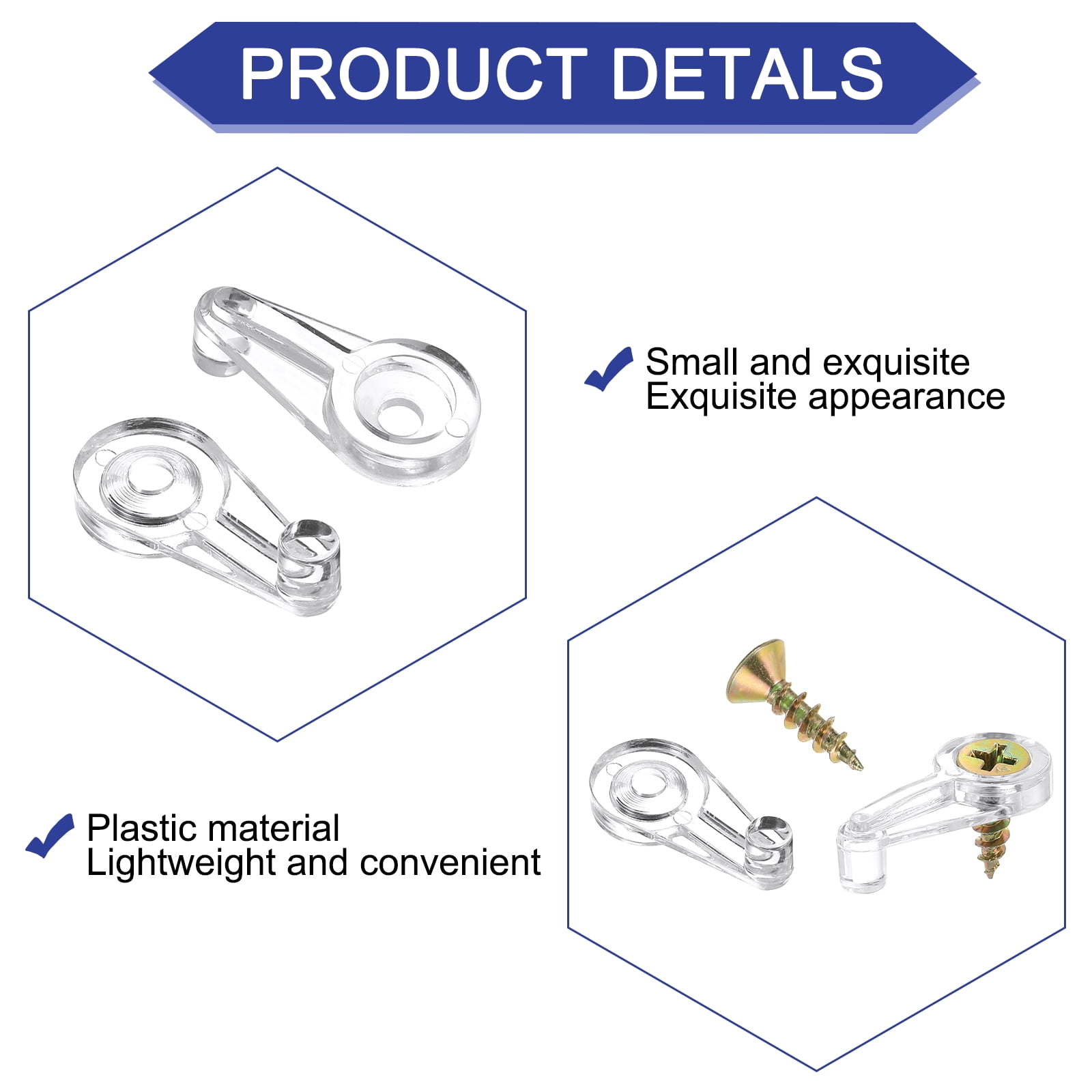 Unique Bargains 98Pcs Glass Door Retainer Clips Kit for Fixing Glass Cabinet Doors