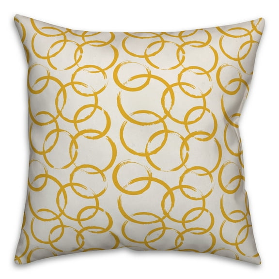 Creative Products Ink Rings in Yellow 16x16 Spun Poly Pillow