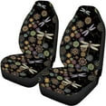 thumbnail image 4 of KUIFORTI 4Pcs Dragonfly Auto Seat Cover Flower Car Front Seat and Split Bench Cover Pads Protector Washable Interior Accessories, 4 of 7