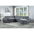 thumbnail image 7 of ACME Hanley Sleeper Sectional Sofa with Storage in Gray Fabric, 7 of 7