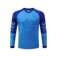 thumbnail image 6 of Raenseen Mens Padded Football Shirt Long Sleeve Soccer Jersey T-shirts Running Training Workout Tops Blue L, 6 of 7