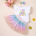 thumbnail image 5 of My First Easter Baby Girl Outfit Easter Outfit Romper Floral Tutu Skirt with Headband Girl Baby Dress, 5 of 7