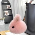 thumbnail image 2 of Super Cute Round Body Little Rabbit keychain Ornaments Plush Bunny Fluffy Key Chain Ring Holder Bag Charm Purse Ball Pendant (Pink), 2 of 4