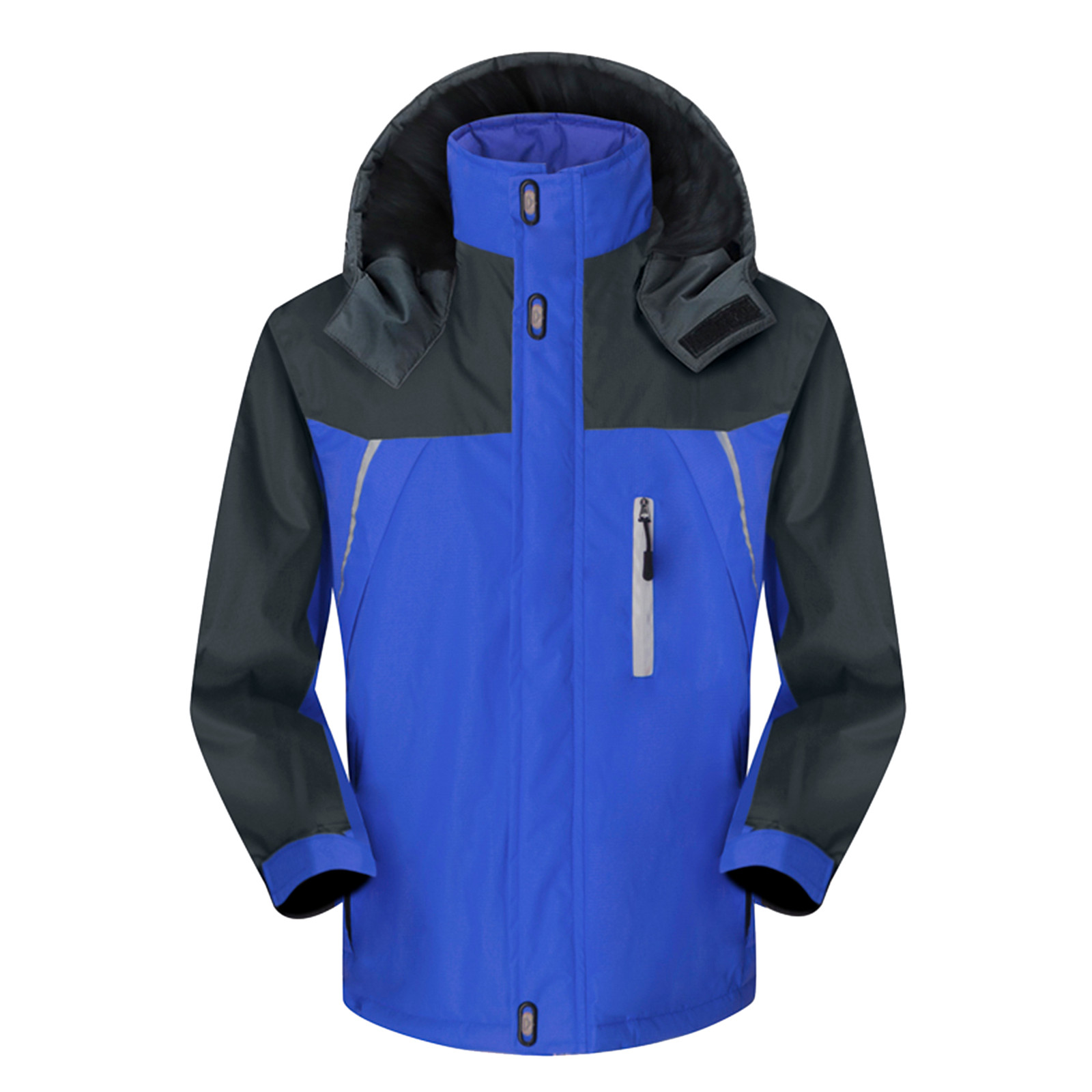 TAIAOJING Men's Casual Varsity Jacket Pocket Removable Warm Plush