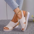 thumbnail image 4 of MKLEKYY Sandalias de Mujer Sandalias de Tacón Bajo Con Suela de Lino de Color Liso para Mujer Zapatillas, 4 of 4