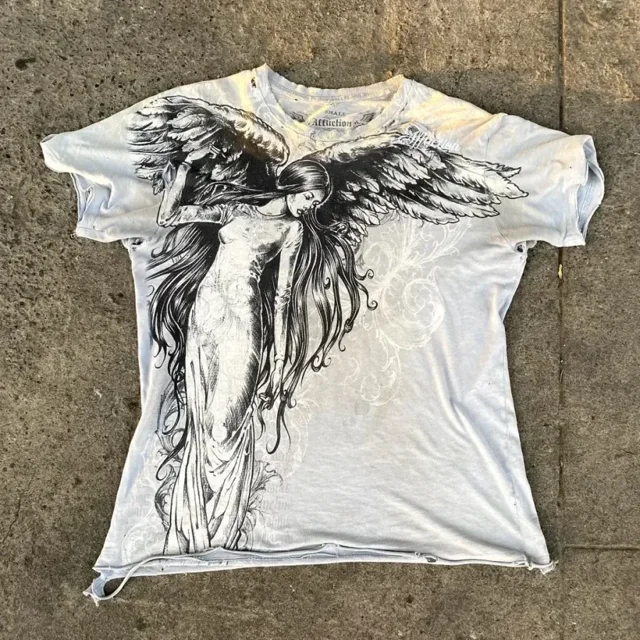 Y2k Affliction T-shirt nouveau Harajuku Hip Hop col rond surdimensionné T-shirt hommes femmes à manches courtes Goth vêtements hauts pour enfants