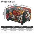 thumbnail image 7 of Xixirimido Retro Boho Mandala Hibiscus Floral Pattern Ottoman Slipcover Form-Fit Stretch Footstool Cover for Leather/Fabric Ottomans, Non-Slip Bottom & Living Room/Bedroom Use, Large, 7 of 7