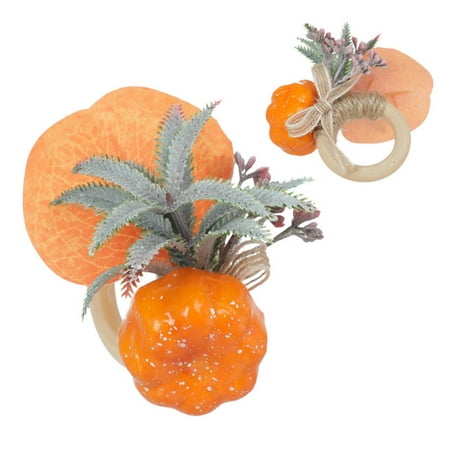 

Creative Halloween Decorative Napkin Ring Thanksgiving Pumpkin Theme Napkin Buckle Simulation Flower Decorative
