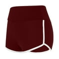 thumbnail image 4 of Ndbuld High Waisted Biker Shorts for Women Summer Solid Color Shorts for Women Casual Loose Comfy Elastic Waist Yoga Athletic Short Pants Trendy Beach Shorts Wine XL, 4 of 8