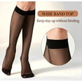 thumbnail image 4 of 8 Pairs Women's Sheer Knee High Stockings, 15D Ultra Thin Nylon Socks, Wide Calf Comfort Fit, 4 of 4