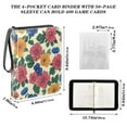 thumbnail image 3 of Game Card Storage Bag Collectible Trading Card Albums The 4-Pocket Card Binder With 50-Page Sleeve Can Hold 400 Game Cards Lovely Flowers, 3 of 6