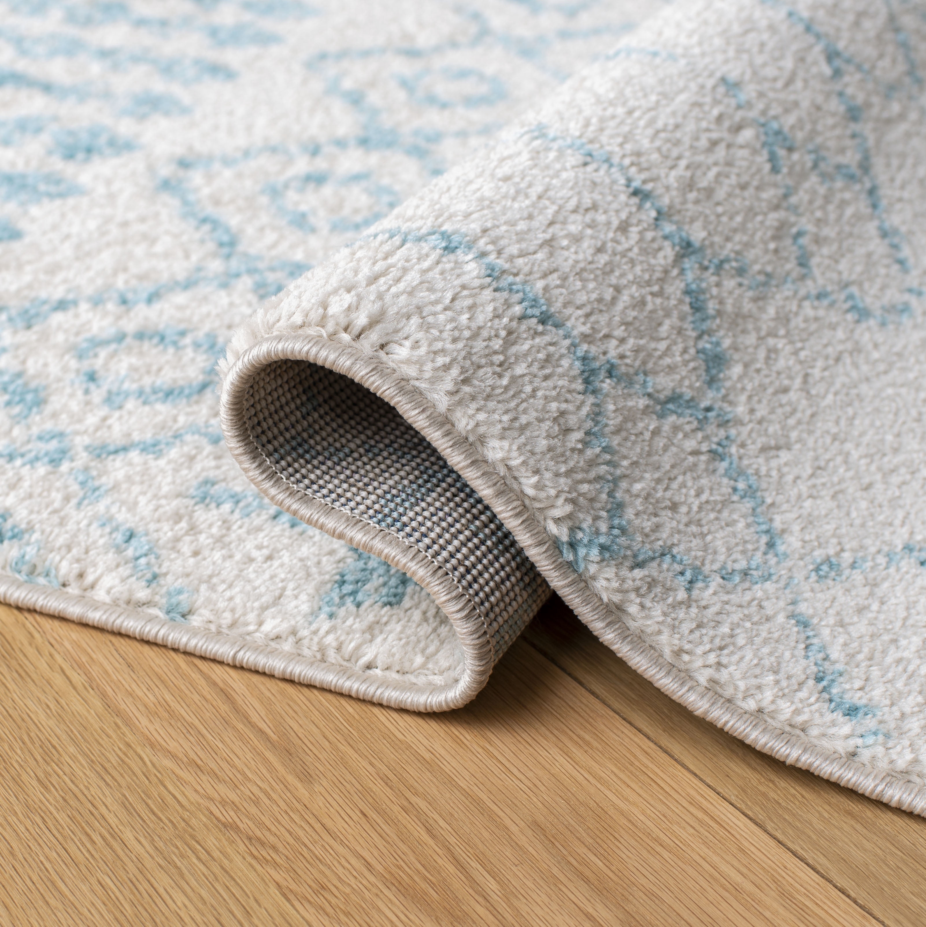 SAFAVIEH Tulum Coriander Oriental Area Rug, Ivory/Turquoise, 6'7" x 6'7" Round